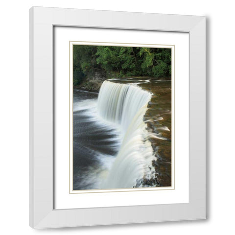 Tahquamenon Falls Michigan II White Modern Wood Framed Art Print with Double Matting by Majchrowicz, Alan
