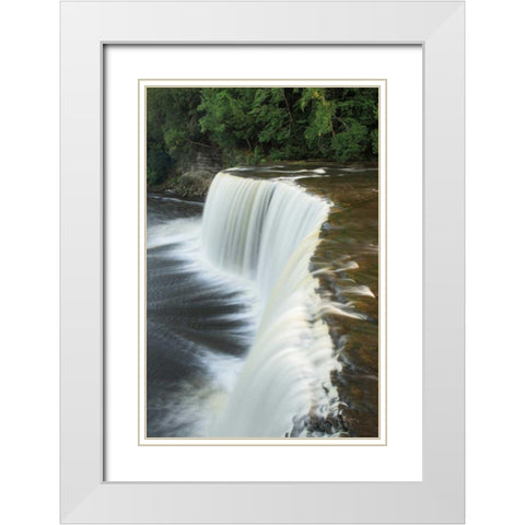 Tahquamenon Falls Michigan II White Modern Wood Framed Art Print with Double Matting by Majchrowicz, Alan