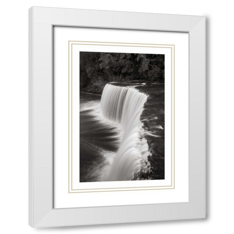 Tahquamenon Falls Michigan II BW White Modern Wood Framed Art Print with Double Matting by Majchrowicz, Alan
