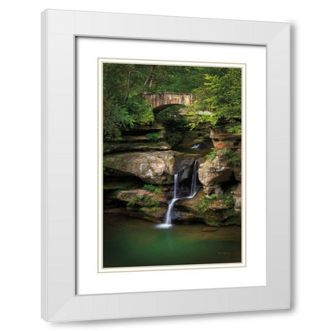 Upper Falls Old Mans Cave White Modern Wood Framed Art Print with Double Matting by Majchrowicz, Alan