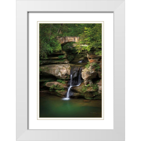 Upper Falls Old Mans Cave White Modern Wood Framed Art Print with Double Matting by Majchrowicz, Alan