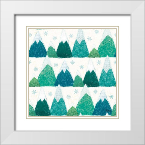 Festive Forest Pattern IIA White Modern Wood Framed Art Print with Double Matting by Charron, Veronique