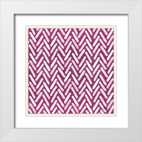 Festive Forest Pattern VIE White Modern Wood Framed Art Print with Double Matting by Charron, Veronique