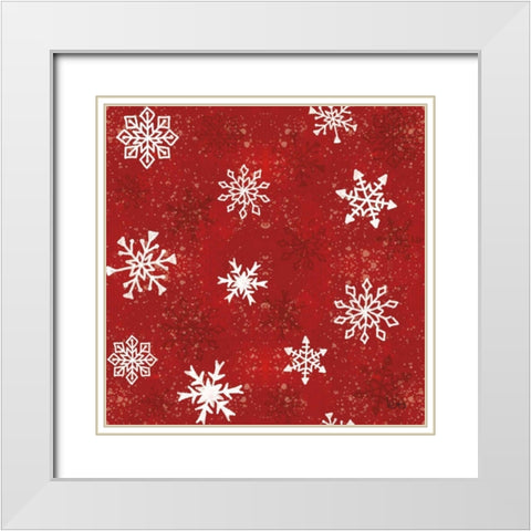 Festive Forest Pattern VIIB White Modern Wood Framed Art Print with Double Matting by Charron, Veronique
