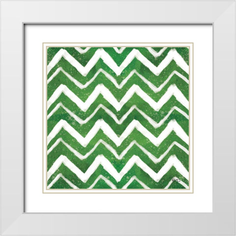Festive Forest Pattern VIIID White Modern Wood Framed Art Print with Double Matting by Charron, Veronique