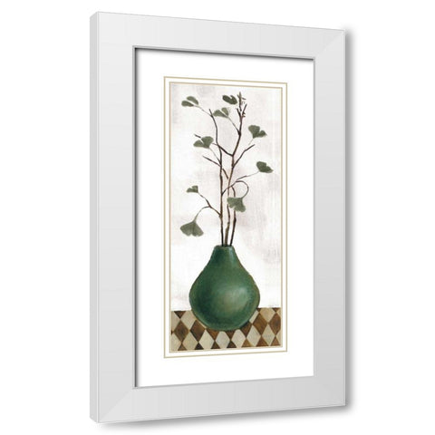 Zen Panel I on White White Modern Wood Framed Art Print with Double Matting by Vassileva, Silvia