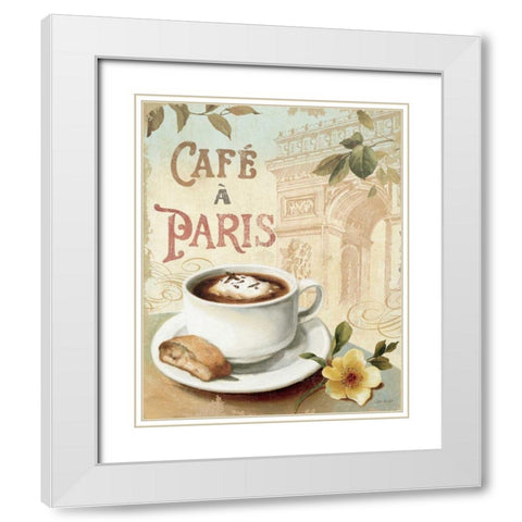 Cafe in Europe I White Modern Wood Framed Art Print with Double Matting by Audit, Lisa