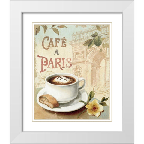 Cafe in Europe I White Modern Wood Framed Art Print with Double Matting by Audit, Lisa