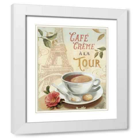 Cafe in Europe II White Modern Wood Framed Art Print with Double Matting by Audit, Lisa