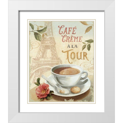 Cafe in Europe II White Modern Wood Framed Art Print with Double Matting by Audit, Lisa