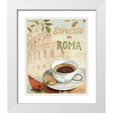 Cafe in Europe III White Modern Wood Framed Art Print with Double Matting by Audit, Lisa