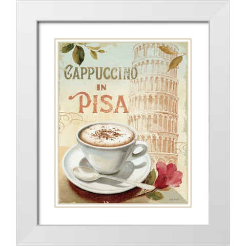 Cafe in Europe IV White Modern Wood Framed Art Print with Double Matting by Audit, Lisa