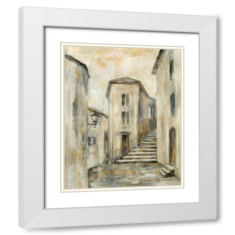 European Village I v2 Crop White Modern Wood Framed Art Print with Double Matting by Vassileva, Silvia