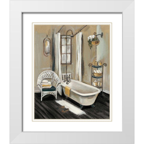 French Bath II Black White Modern Wood Framed Art Print with Double Matting by Vassileva, Silvia