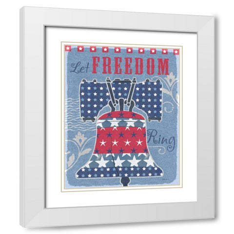 Stars and Stripes Bell Dark White Modern Wood Framed Art Print with Double Matting by Grove, Beth