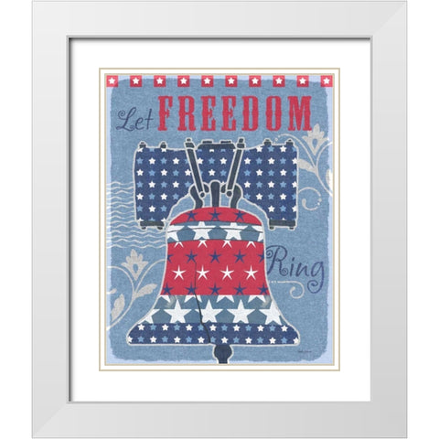 Stars and Stripes Bell Dark White Modern Wood Framed Art Print with Double Matting by Grove, Beth