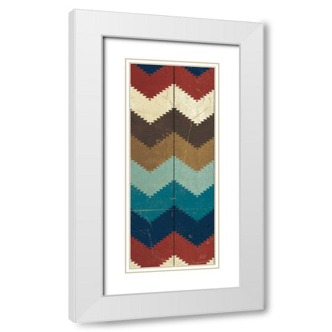 Native Tapestry Panel I White Modern Wood Framed Art Print with Double Matting by Mullan, Michael