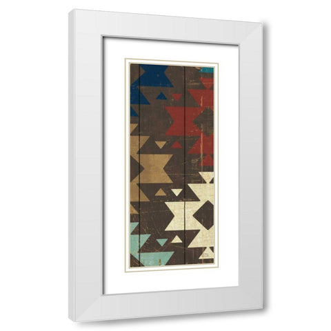Native Tapestry White Modern Wood Framed Art Print with Double Matting by Mullan, Michael