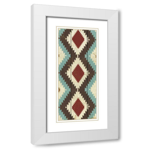 Native Tapestry Panel III White Modern Wood Framed Art Print with Double Matting by Mullan, Michael