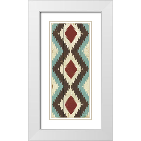 Native Tapestry Panel III White Modern Wood Framed Art Print with Double Matting by Mullan, Michael