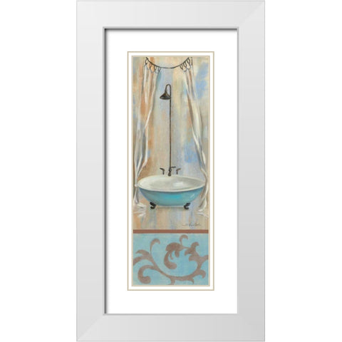 French Bathroom in Blue I White Modern Wood Framed Art Print with Double Matting by Vassileva, Silvia