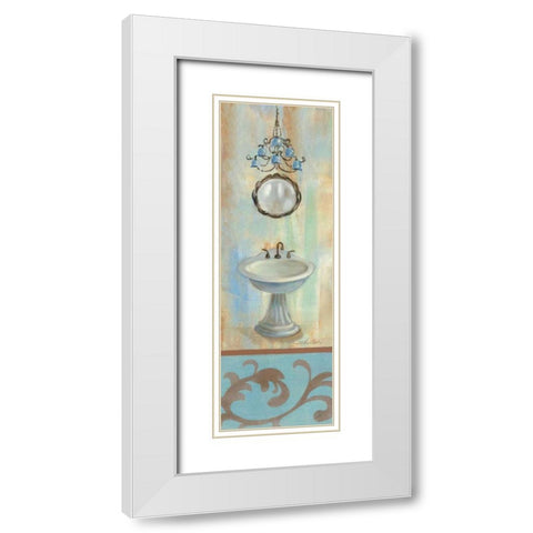 French Bathroom in Blue II White Modern Wood Framed Art Print with Double Matting by Vassileva, Silvia
