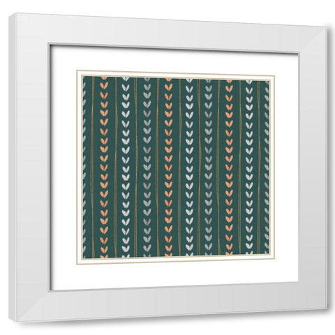 Spring Blooms Pattern IIB White Modern Wood Framed Art Print with Double Matting by Marshall, Laura