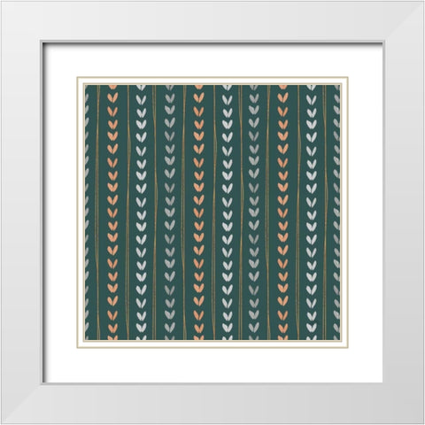 Spring Blooms Pattern IIB White Modern Wood Framed Art Print with Double Matting by Marshall, Laura