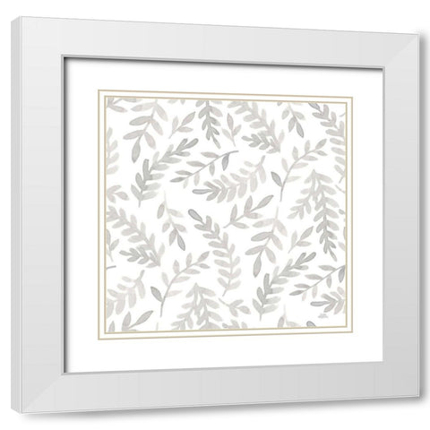 Spring Blooms Pattern IXA White Modern Wood Framed Art Print with Double Matting by Marshall, Laura