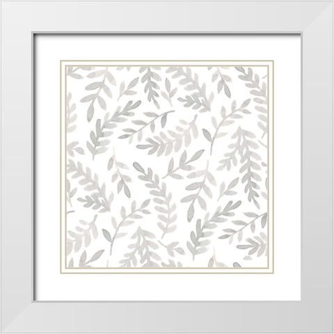 Spring Blooms Pattern IXA White Modern Wood Framed Art Print with Double Matting by Marshall, Laura