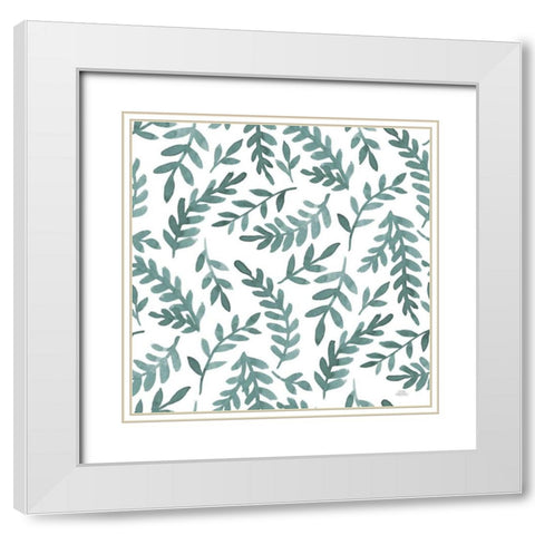 Spring Blooms Pattern IXC White Modern Wood Framed Art Print with Double Matting by Marshall, Laura