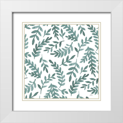 Spring Blooms Pattern IXC White Modern Wood Framed Art Print with Double Matting by Marshall, Laura