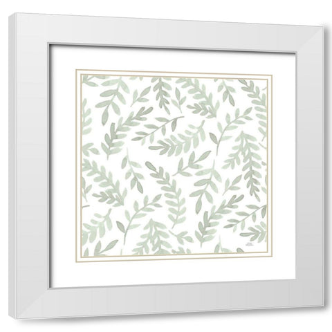 Spring Blooms Pattern IXD White Modern Wood Framed Art Print with Double Matting by Marshall, Laura