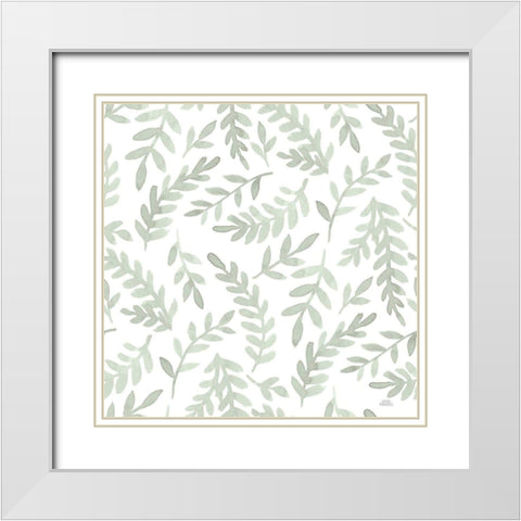 Spring Blooms Pattern IXD White Modern Wood Framed Art Print with Double Matting by Marshall, Laura