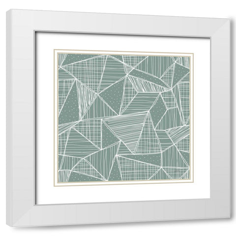 Spring Blooms Pattern XC White Modern Wood Framed Art Print with Double Matting by Marshall, Laura