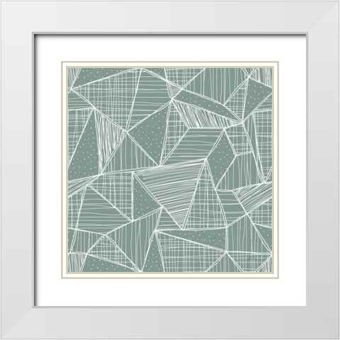 Spring Blooms Pattern XC White Modern Wood Framed Art Print with Double Matting by Marshall, Laura