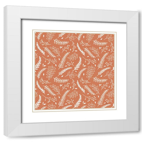 Spring Blooms Pattern XIIB White Modern Wood Framed Art Print with Double Matting by Marshall, Laura