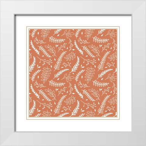 Spring Blooms Pattern XIIB White Modern Wood Framed Art Print with Double Matting by Marshall, Laura