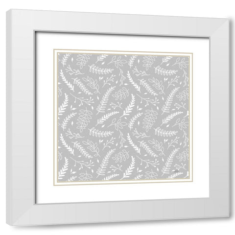 Spring Blooms Pattern XIID White Modern Wood Framed Art Print with Double Matting by Marshall, Laura