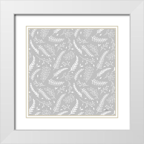 Spring Blooms Pattern XIID White Modern Wood Framed Art Print with Double Matting by Marshall, Laura
