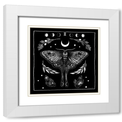 All Hallows Eve III Sq no Words White Modern Wood Framed Art Print with Double Matting by Miller, Sara Zieve
