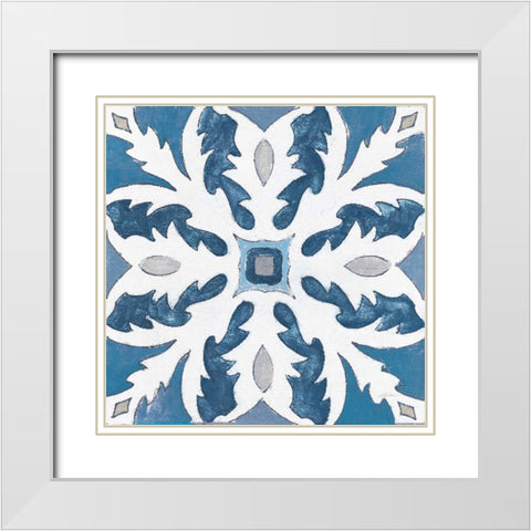 Gypsy Wall Tile 10 Blue Gray White Modern Wood Framed Art Print with Double Matting by Vassileva, Silvia