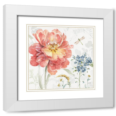 Spring Meadow III White Modern Wood Framed Art Print with Double Matting by Audit, Lisa