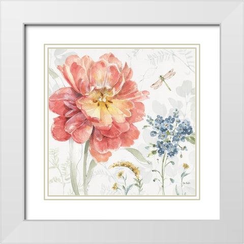 Spring Meadow III White Modern Wood Framed Art Print with Double Matting by Audit, Lisa