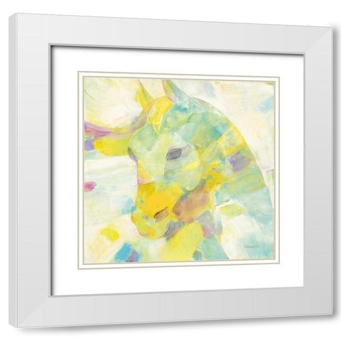Kaleidoscope Horse III White Modern Wood Framed Art Print with Double Matting by Hristova, Albena