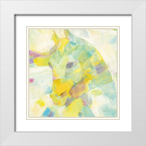 Kaleidoscope Horse III White Modern Wood Framed Art Print with Double Matting by Hristova, Albena