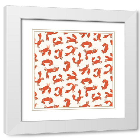 Seaside Village Pattern IV White Modern Wood Framed Art Print with Double Matting by Marshall, Laura