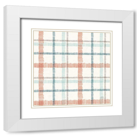 Seaside Village Pattern VA White Modern Wood Framed Art Print with Double Matting by Marshall, Laura