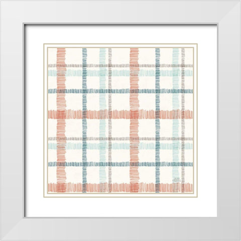 Seaside Village Pattern VA White Modern Wood Framed Art Print with Double Matting by Marshall, Laura