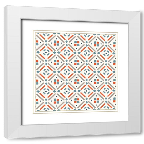 Seaside Village Pattern VIIA White Modern Wood Framed Art Print with Double Matting by Marshall, Laura